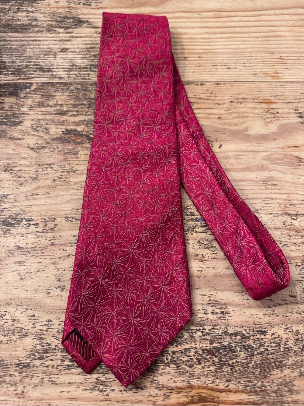 Bugatchi Cardinal Red Fireworks Geometric Silk Tie
